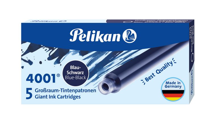 Produktbild: Pelikan Tintenpatronen 4001&reg; 5er Set Gro&szlig;raum-Patronen, Blau-Schwarz