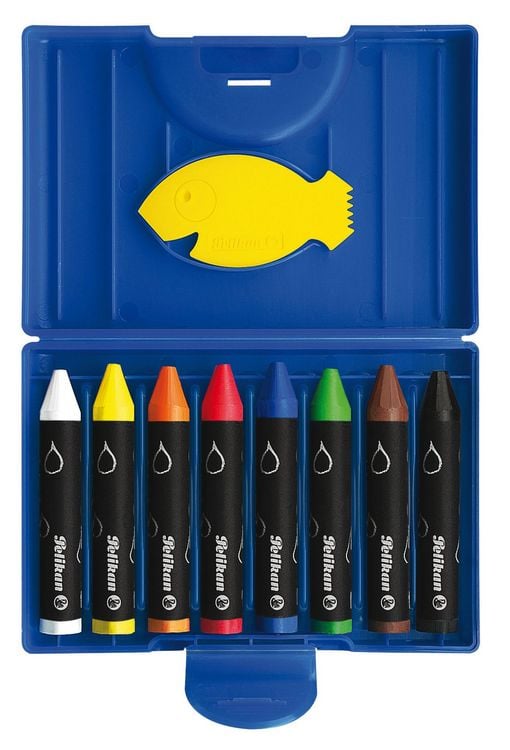 Produktbild: Pelikan Kunststoff-Etui mit 8 Wachsmalstiften und Schaber