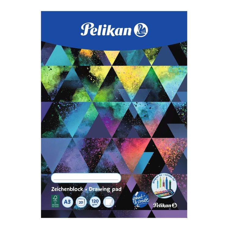 Pelikan Zeichenblock 120g/m² DIN A3, 20 Blatt, 2-fach sortiert