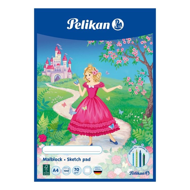 Produktbild: Pelikan Malblock DIN A4 mit 100 Blatt, 1 St&uuml;ck sortiert