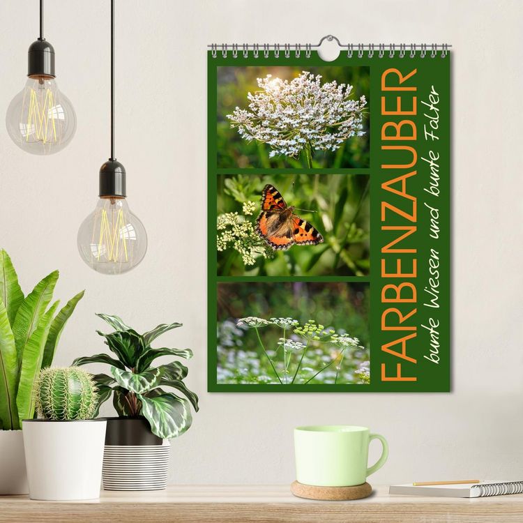 Produktbild: Farbenzauber, bunte Wiesen und bunte Falter (Wandkalender 2026 DIN A4 hoch), CALVENDO Monatskalender