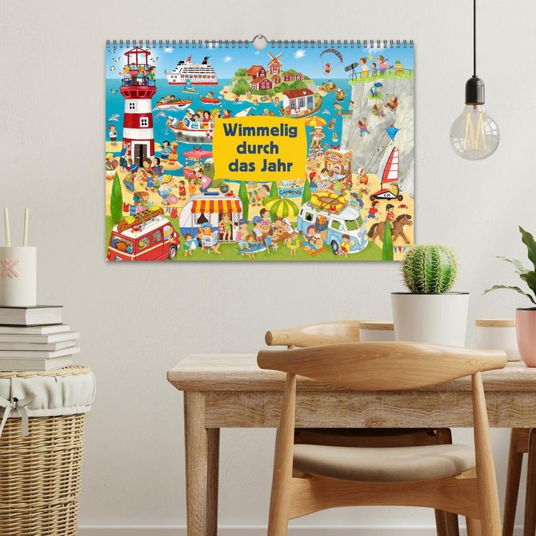 Produktbild: Wimmelig durch das Jahr (Wandkalender 2026 DIN A3 quer), CALVENDO Monatskalender