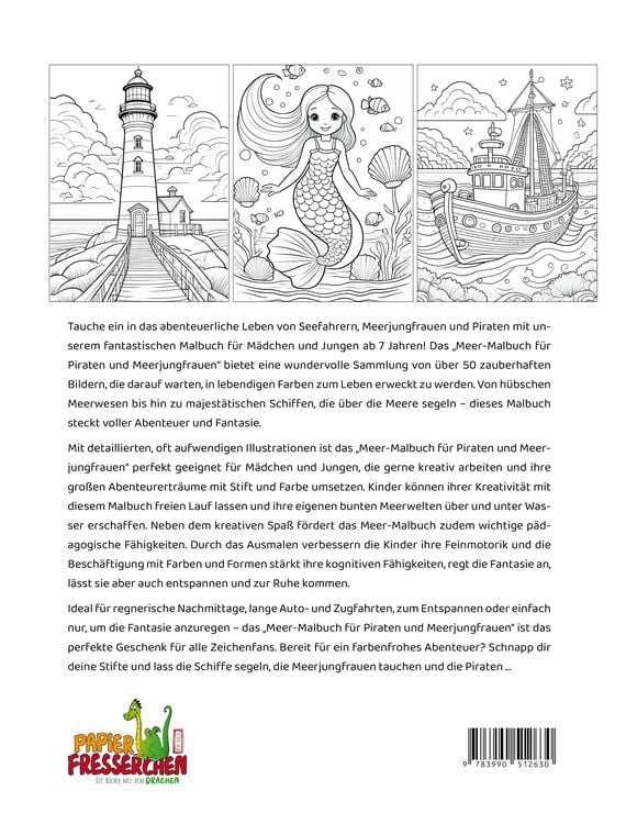Produktbild: Meer-Malbuch f&uuml;r Piraten und Meerjungfrauen
