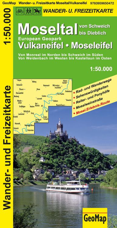 Produktbild: Moseltal, Vulkaneifel, Moseleifel Wander- und Freizeitkarte
