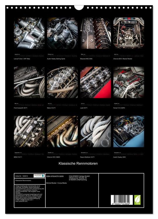Produktbild: Klassische Rennmotoren (Wandkalender 2025 DIN A3 hoch), CALVENDO Monatskalender