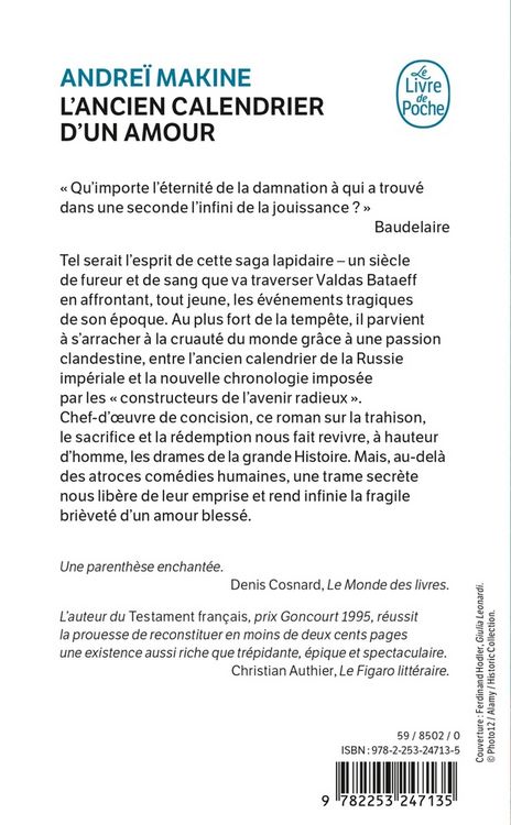 Produktbild: Makine, A: L'ancien calendrier d'un amour