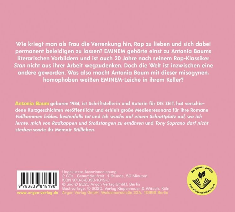 Produktbild: Antonia Baum über Eminem