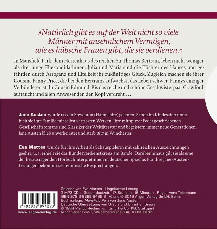 Produktbild: Mansfield Park
