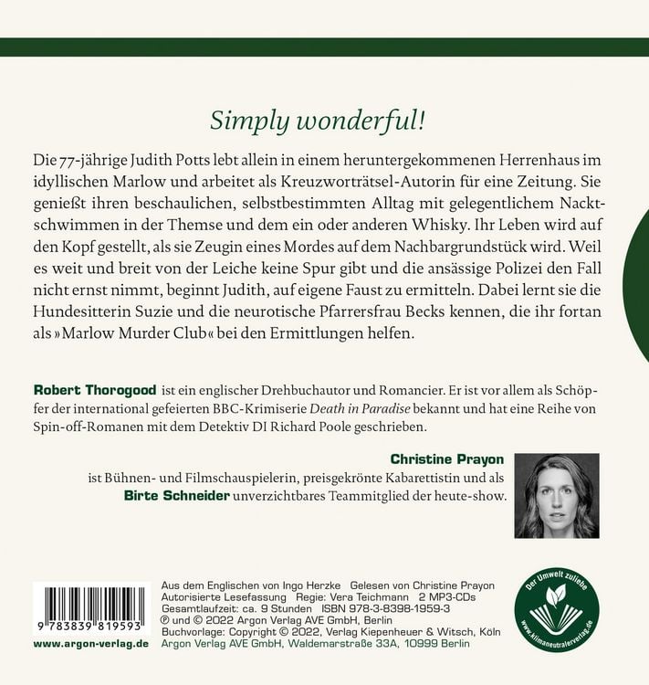 Produktbild: Mrs Potts&rsquo; Mordclub und der tote Nachbar