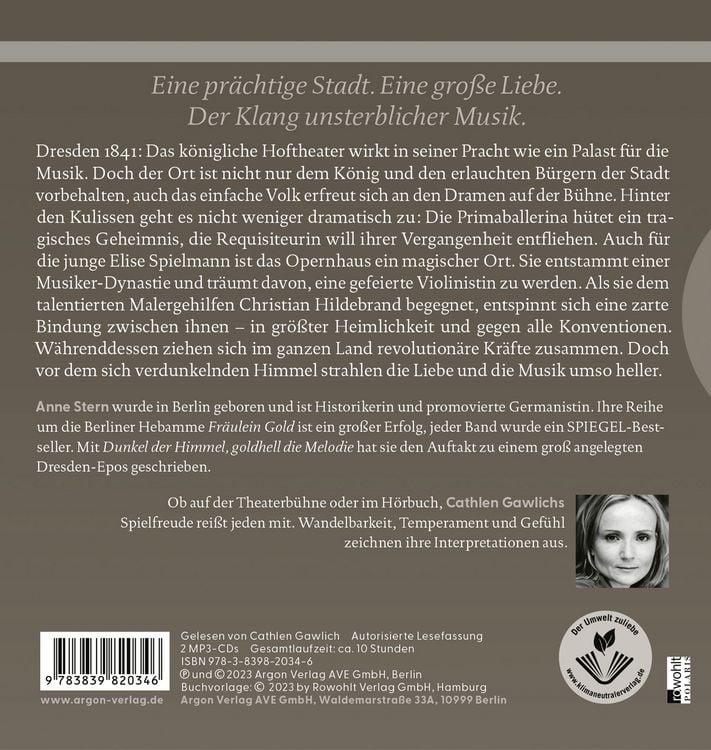 Produktbild: Dunkel der Himmel, goldhell die Melodie