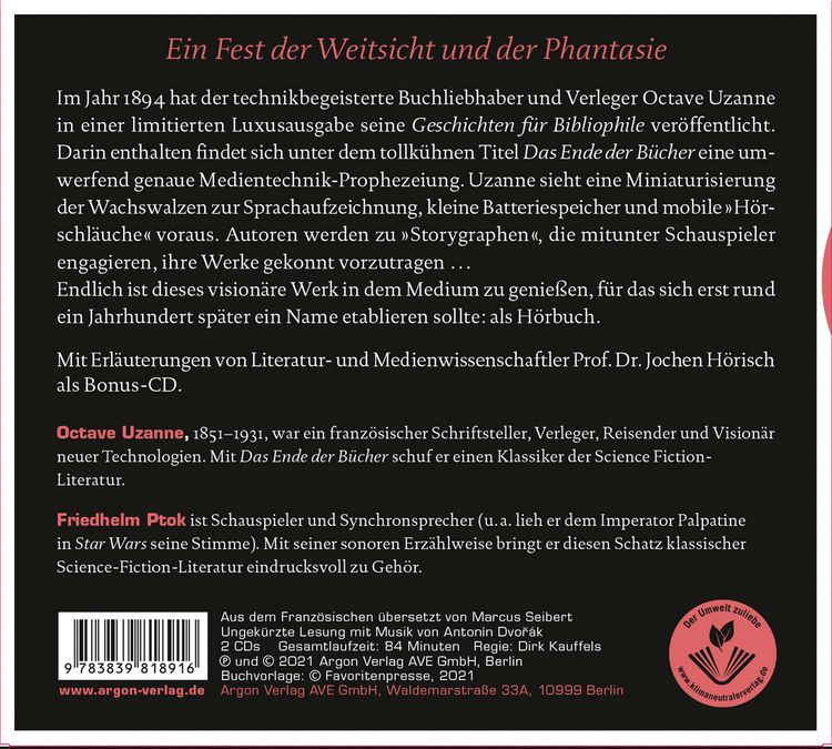 Produktbild: Das Ende der B&uuml;cher