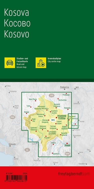 Produktbild: freytag & berndt Stra&szlig;enkarte Kosovo 1:150.000