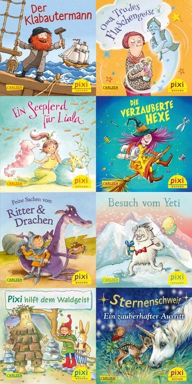 Produktbild: Pixi-8er-Set 255: Nixe, Drache, Flaschengeist (8x1 Exemplar)