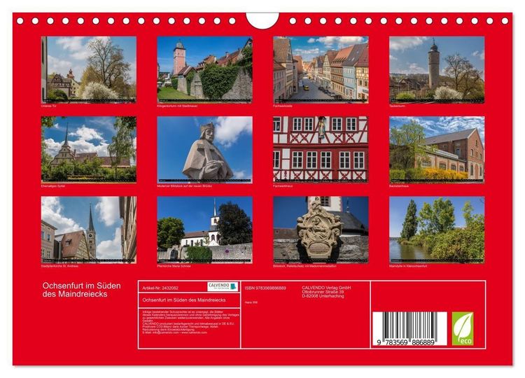 Produktbild: Ochsenfurt im S&uuml;den des Maindreiecks (Wandkalender 2027 DIN A4 quer), CALVENDO Monatskalender