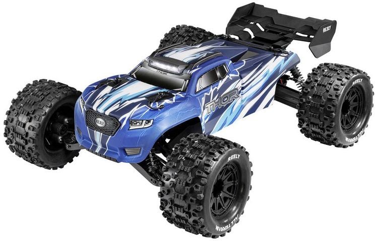 Produktbild: Reely Thor Blau Brushed 1:10 RC Modellauto Elektro Monstertruck Allradantrieb (4WD) 100% RtR 2,4 GHz inkl. Akku, Ladeger&auml;t und Senderbatterien