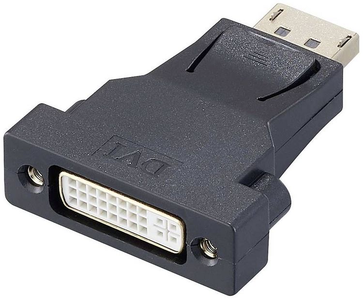 Produktbild: Renkforce RF-4212237 DisplayPort / DVI Adapter [1x DisplayPort Stecker - 1x DVI-Buchse 24+5pol.] Schwarz