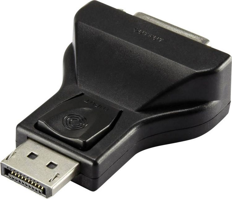 Produktbild: Renkforce RF-4212237 DisplayPort / DVI Adapter [1x DisplayPort Stecker - 1x DVI-Buchse 24+5pol.] Schwarz