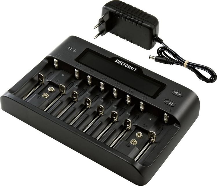 Produktbild: VOLTCRAFT CC-8 Rundzellen-Ladeger&auml;t LiIon, LiFePO, NiMH, NiCd A, Mignon (AA), Micro (AAA), Mini (AAAA), 9V Block, Baby (C), Sub-C