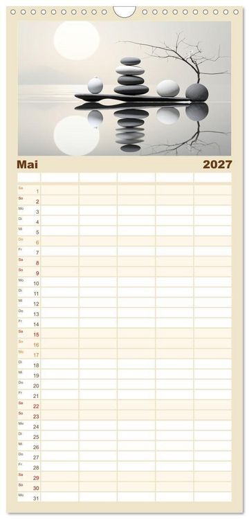 Produktbild: Familienplaner 2027 - Zen mit 5 Spalten (Wandkalender, 21 x 45 cm) CALVENDO