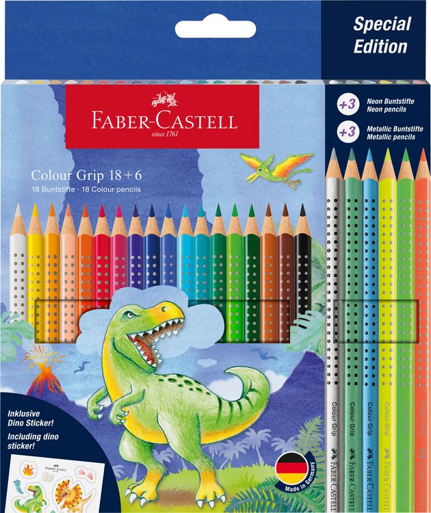 Produktbild: Faber-Castell Buntstifte Colour Grip Dino 18+6