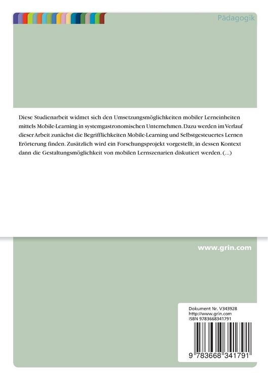 Produktbild: Mobile-Learning in der betrieblichen Weiterbildung von systemgastronomischen Unternehmen