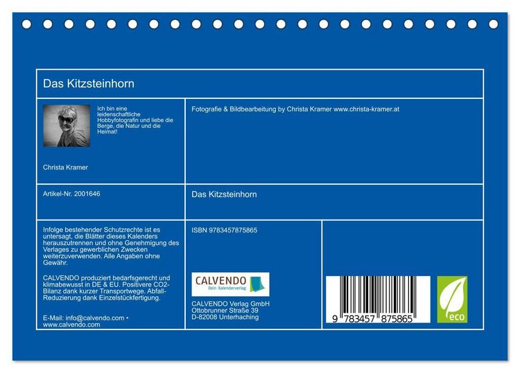 Produktbild: Das Kitzsteinhorn (Tischkalender 2026 DIN A5 quer), CALVENDO Monatskalender
