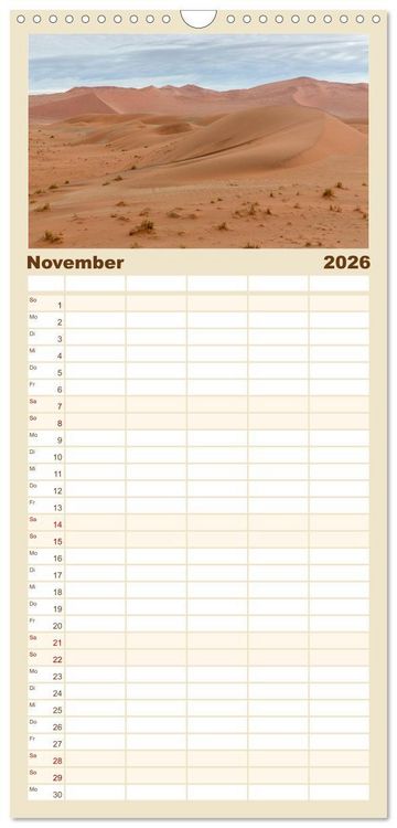 Produktbild: Familienplaner 2026 - Lichterf&uuml;lltes Namibia mit 5 Spalten (Wandkalender, 21 x 45 cm) CALVENDO