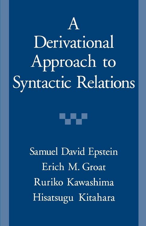 Produktbild: Derivational Approach to Syntactic Relations