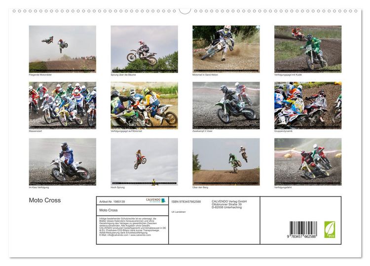 Produktbild: Moto Cross (hochwertiger Premium Wandkalender 2026 DIN A2 quer), Kunstdruck in Hochglanz