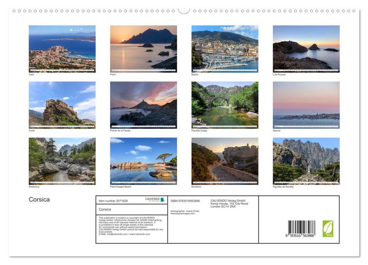 Produktbild: Corsica (High Quality Premium Wall Calendar 2026 DIN A2 landscape),CALVENDO 12 Month Wall Calendar