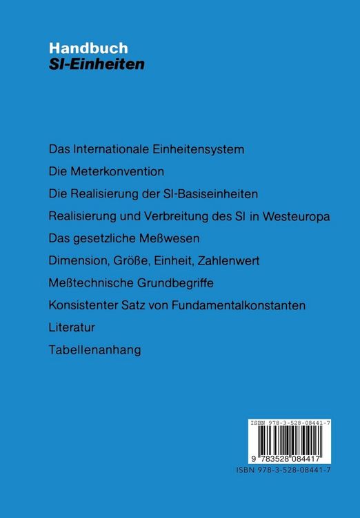 Produktbild: Handbuch SI-Einheiten