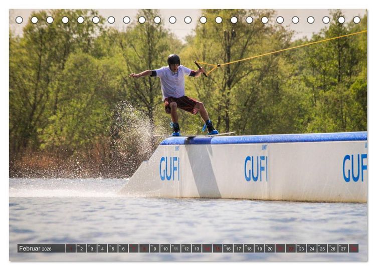 Produktbild: Wakeboarding - make water burn (Tischkalender 2026 DIN A5 quer), CALVENDO Monatskalender