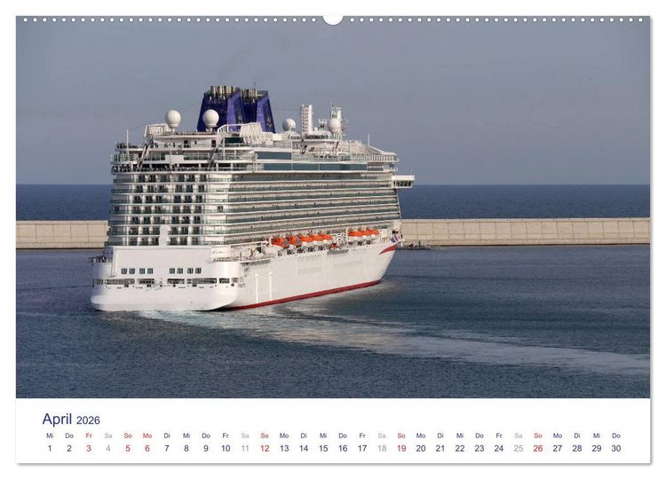 Produktbild: Giganten der Meere - Kreuzfahrtschiffe (Wandkalender 2026 DIN A2 quer), CALVENDO Monatskalender