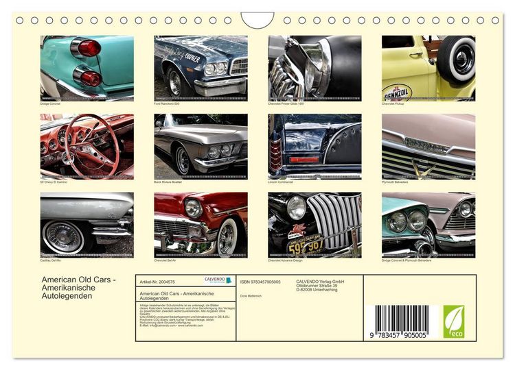 Produktbild: American Old Cars - Amerikanische Autolegenden (Wandkalender 2026 DIN A4 quer), CALVENDO Monatskalender
