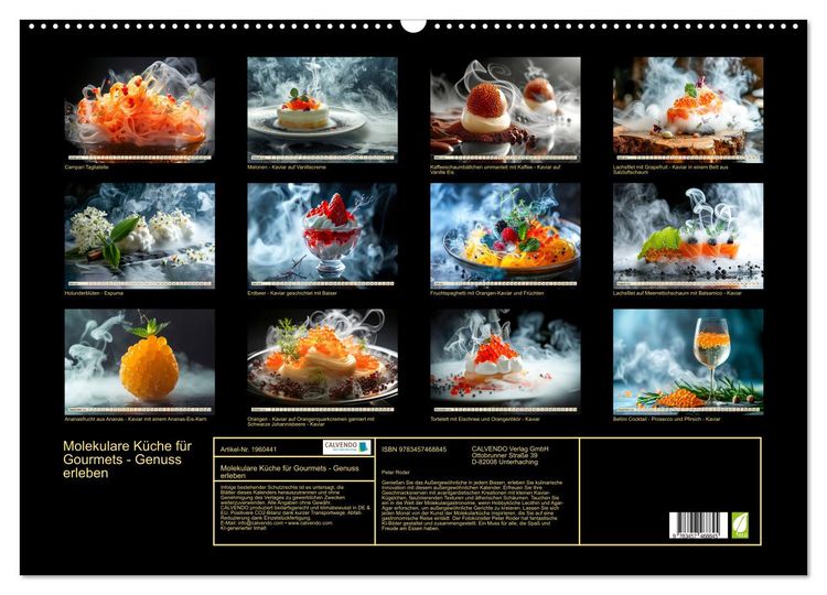 Produktbild: Molekulare K&uuml;che f&uuml;r Gourmets - Genuss erleben (Wandkalender 2026 DIN A2 quer), CALVENDO Monatskalender