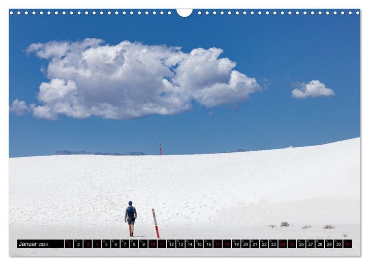 Produktbild: Wei&szlig;e Wunderwelten - White Sands National Monument (Wandkalender 2026 DIN A3 quer), CALVENDO Monatskalender
