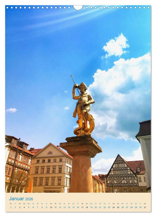 Produktbild: Erfurt und Eisenach - Traumhaft Sch&ouml;n (Wandkalender 2026 DIN A3 hoch), CALVENDO Monatskalender