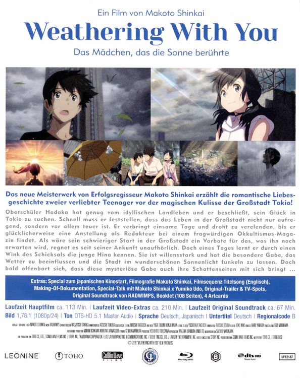 Produktbild: Weathering With You - Das M&auml;dchen, das die Sonne ber&uuml;hrte - Limited Collector's Edition [2 BRs]