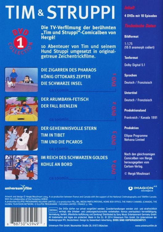 Produktbild: Tim & Struppi - Collection 1 [4 DVDs]