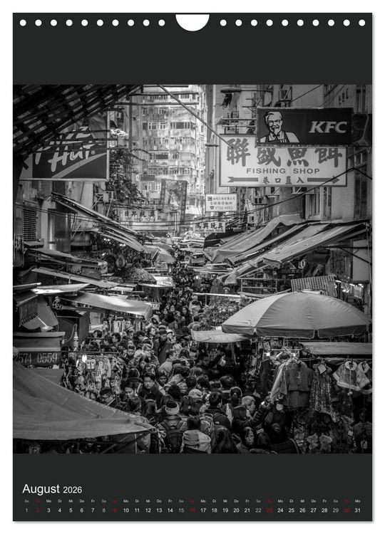 Produktbild: Hongkong schwarzwei&szlig; (Wandkalender 2026 DIN A4 hoch), CALVENDO Monatskalender