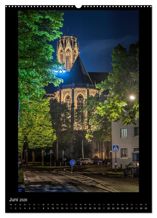 Produktbild: K&ouml;ln-Nachts - Eine Metropole nicht nur im Mondschein (hochwertiger Premium Wandkalender 2026 DIN A2 hoch), Kunstdruck in Hochglanz