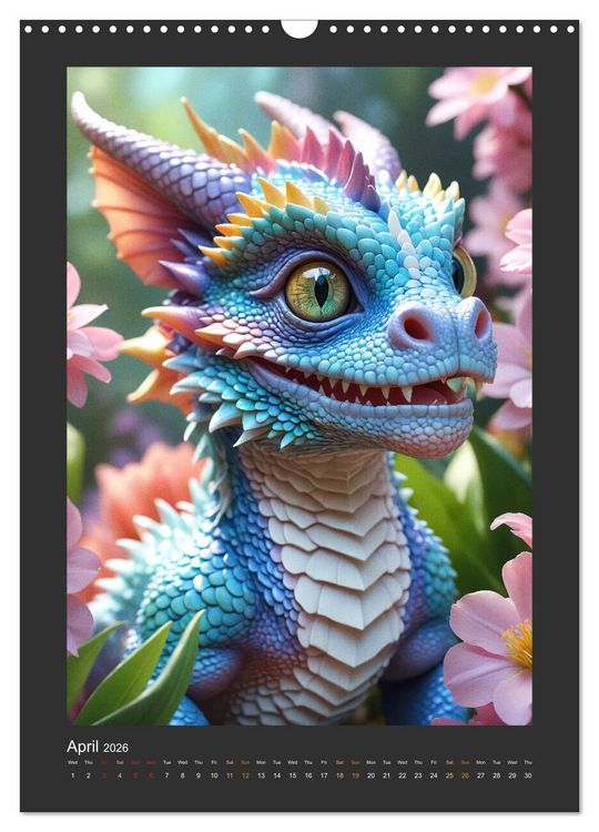 Produktbild: Enchanted Dragons: A year full of little wonders (Wall Calendar 2026 DIN A3 portrait), CALVENDO 12 Month Wall Calendar
