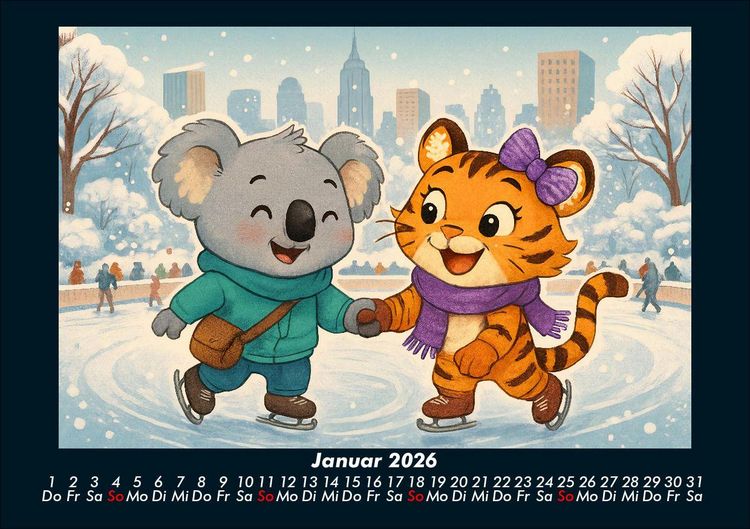 Produktbild: Kiki & Tina - Ein Jahr in New York 2026 Fotokalender DIN A5