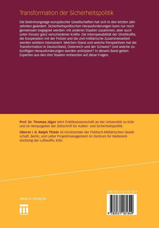 Produktbild: Transformation der Sicherheitspolitik