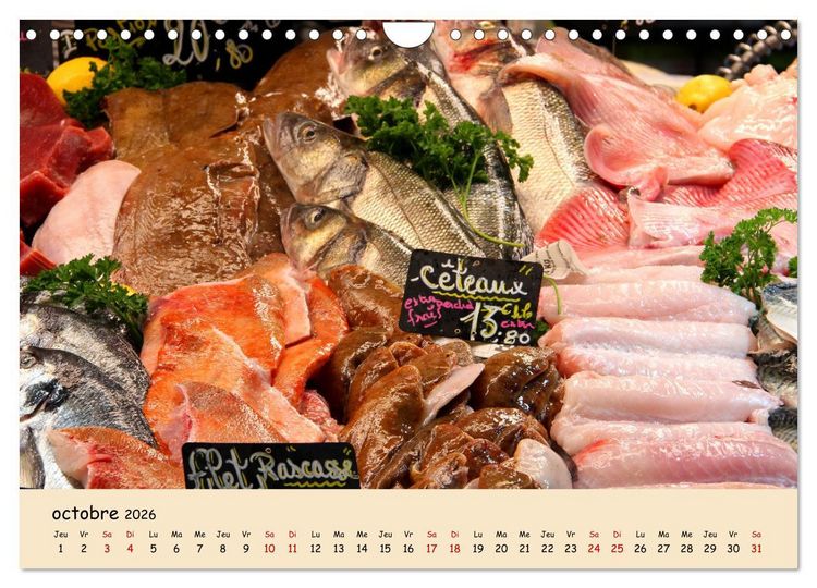 Produktbild: Aux march&eacute;s en France (Calendrier mural 2026 DIN A4 vertical), CALVENDO calendrier mensuel