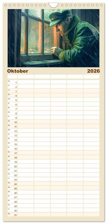 Produktbild: Familienplaner 2026 - Rotk&auml;ppchen und der Wolf mit 5 Spalten (Wandkalender, 21 x 45 cm) CALVENDO