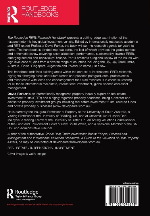 Produktbild: The Routledge REITs Research Handbook