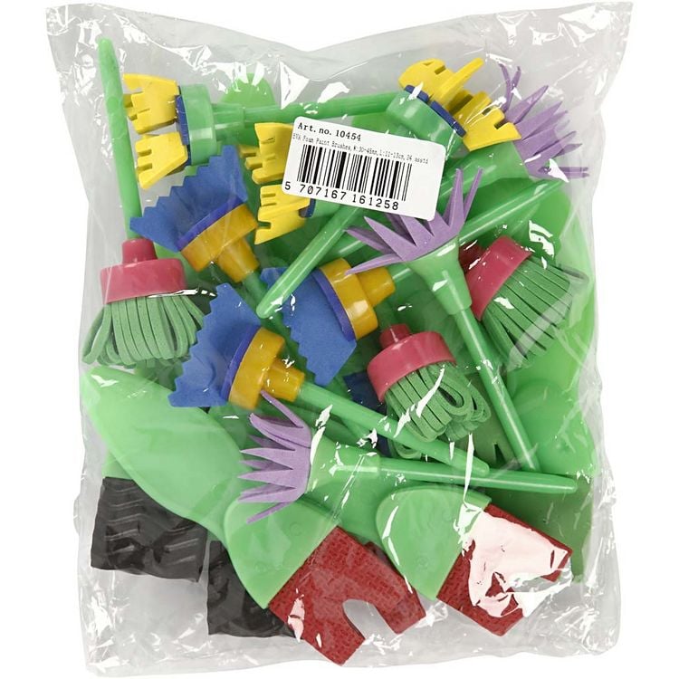 Produktbild: Creativ Company Moosgummi-Strukturpinsel, L 11-13 cm, B 30-45 mm, 24 Stk