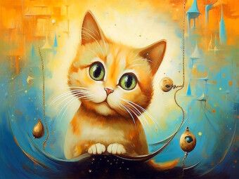 Produktbild: CALVENDO Puzzle Katze Im Stil von Salvador Dali | 1000 Teile Lege-Gr&ouml;&szlig;e 64x48cm Foto-Puzzle f&uuml;r gl&uuml;ckliche Stunden