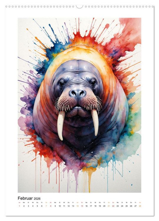 Produktbild: Fantastische Tierwelt: Farbenspiel und Eleganz (hochwertiger Premium Wandkalender 2026 DIN A2 hoch), Kunstdruck in Hochglanz